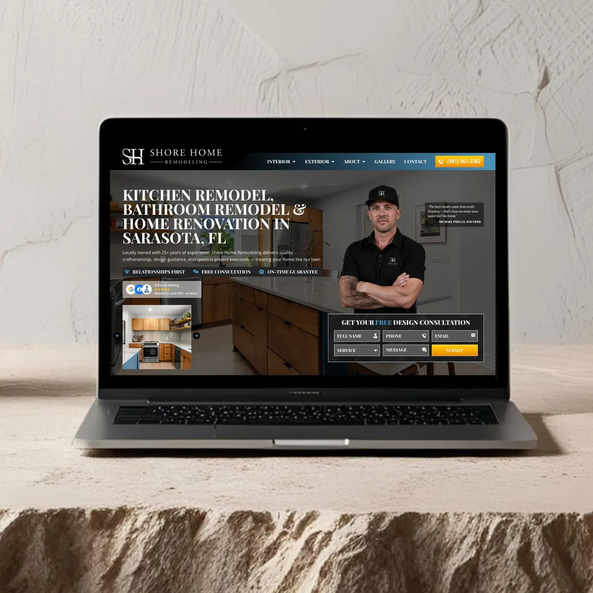 Shore Home Remodeling website